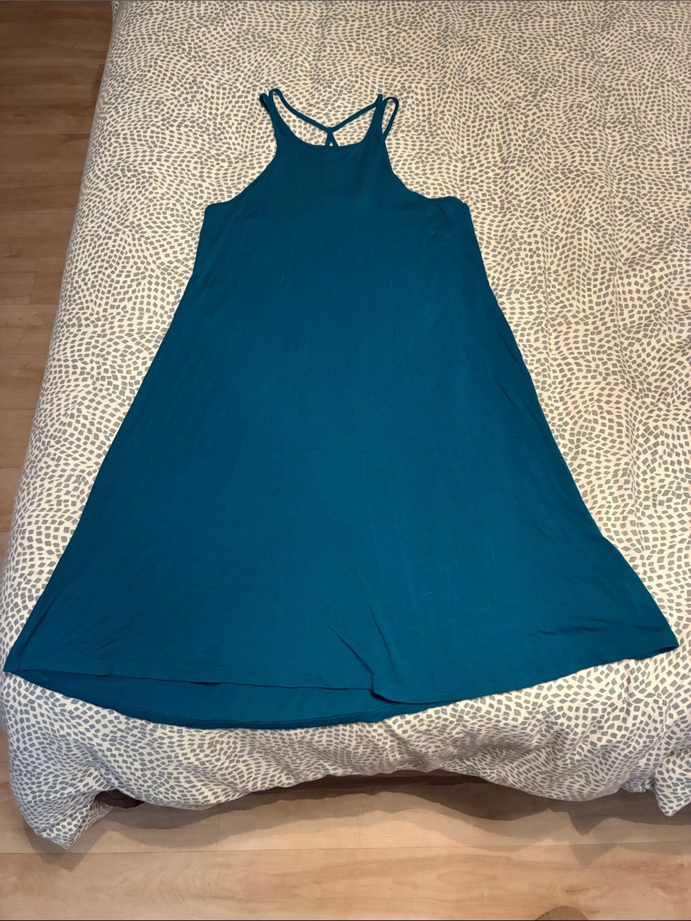 Express Teal Racerback Mini Swing Dress